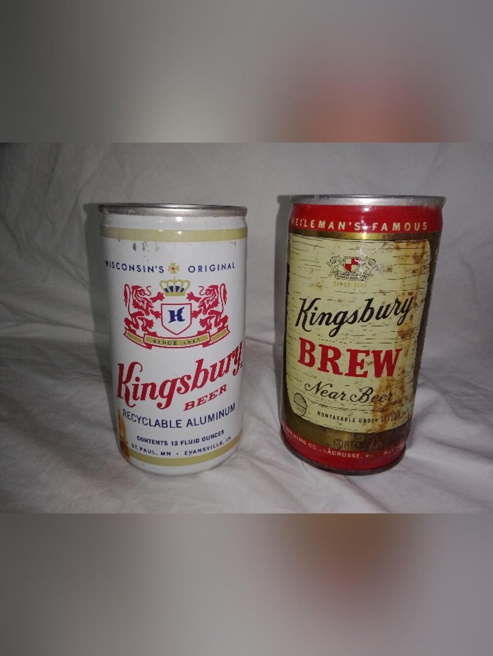 Vintage Kingsbury Beer Cans Collectible Decor Man Cave
